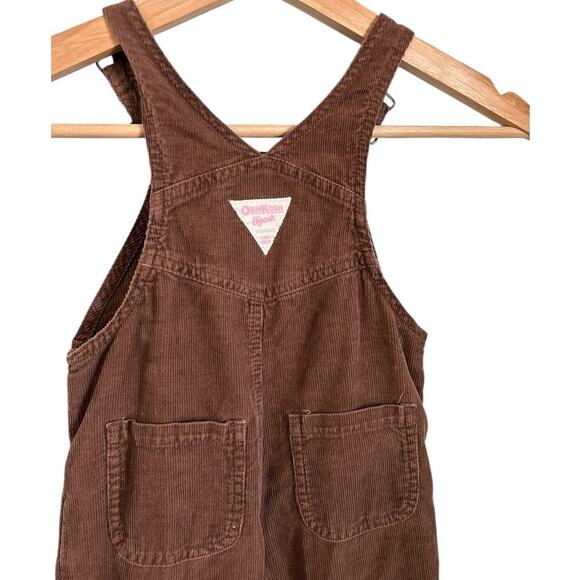 VTG Oshkosh B’Gosh Brown Corduroy Overalls Floral & Butterfly Embroidery 18 mo - Picture 6 of 9